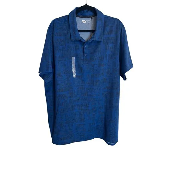 NWT VRST XXL Mens Blue Graphic Polo Golf Shirt Moisture-Wicking & Breathable - Picture 2 of 15